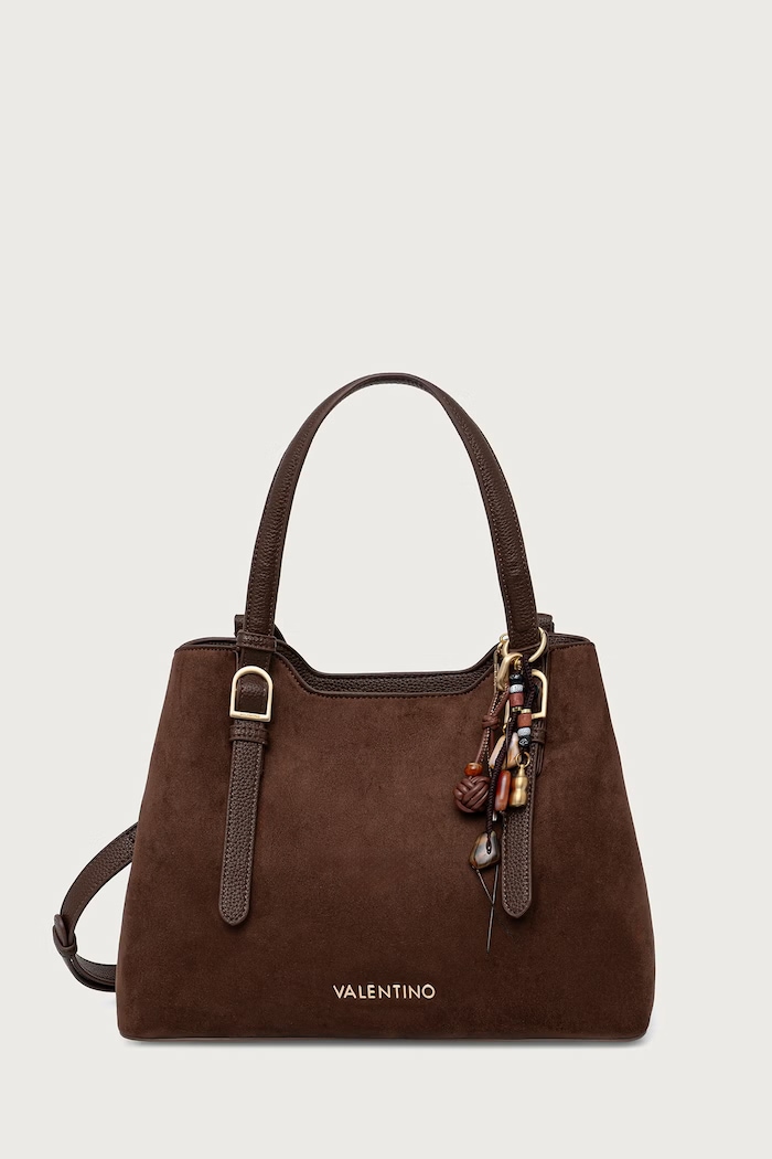 Valentino Bags Torebka crossbody damska z imitacji zamszu WINNIE WINTER brązowy VBSABH01