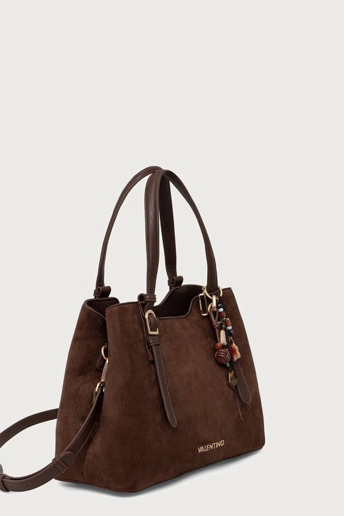 Valentino Bags Torebka crossbody damska z imitacji zamszu WINNIE WINTER VBSABH01 brązowy AW26