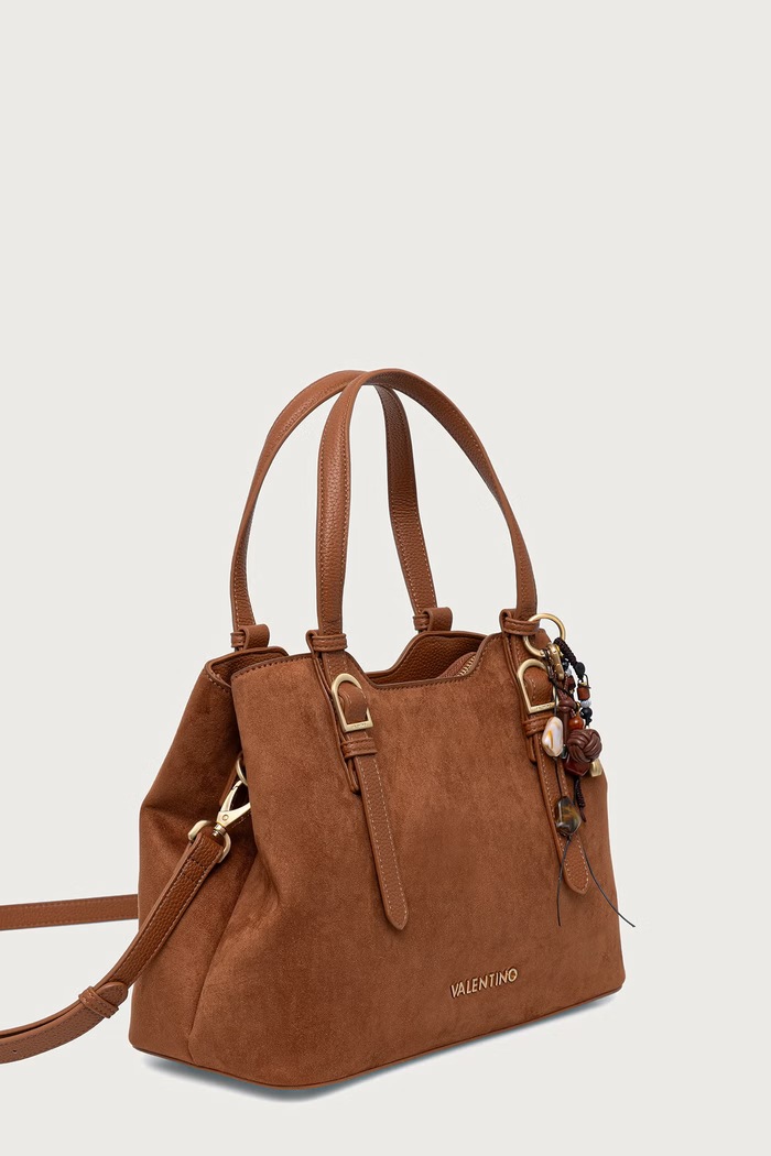 Valentino Bags Torebka crossbody damska z imitacji zamszu WINNIE WINTER VBSABH01 brązowy AW26
