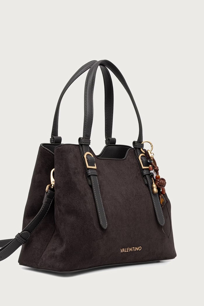 Valentino Bags Torebka crossbody damska z imitacji zamszu WINNIE WINTER VBSABH01 zielony AW26