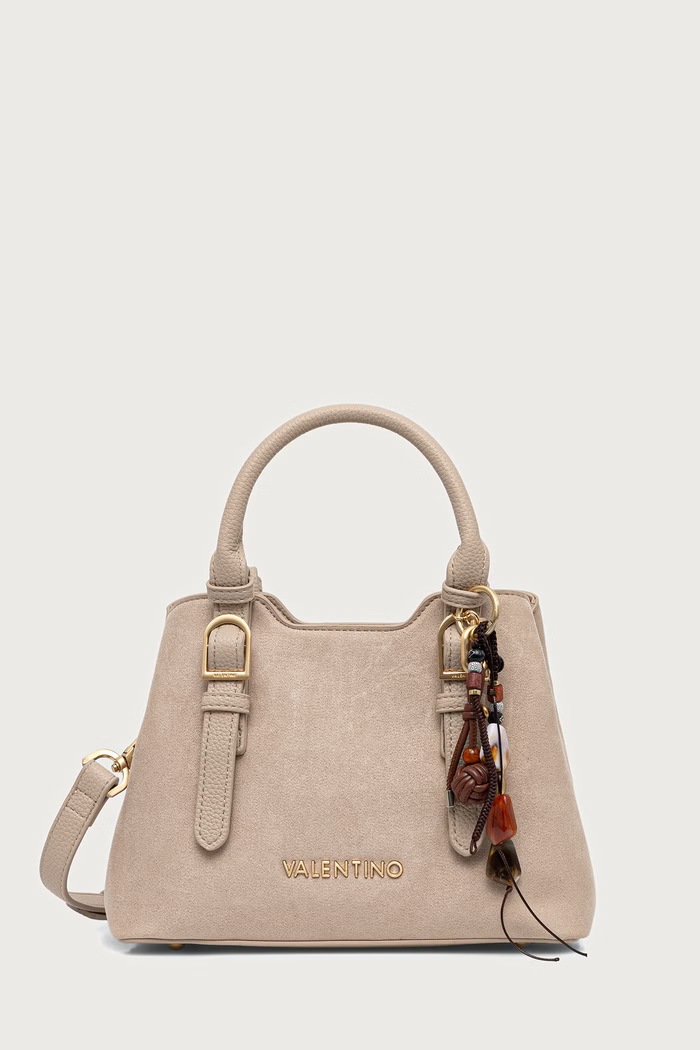 Valentino Bags Torebka crossbody damska z imitacji zamszu WINNIE WINTER beżowy VBSABH04