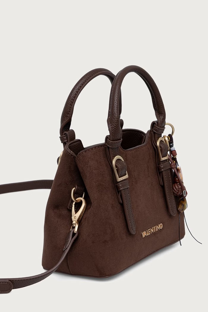 Valentino Bags Torebka crossbody damska z imitacji zamszu WINNIE WINTER VBSABH04 brązowy AW26