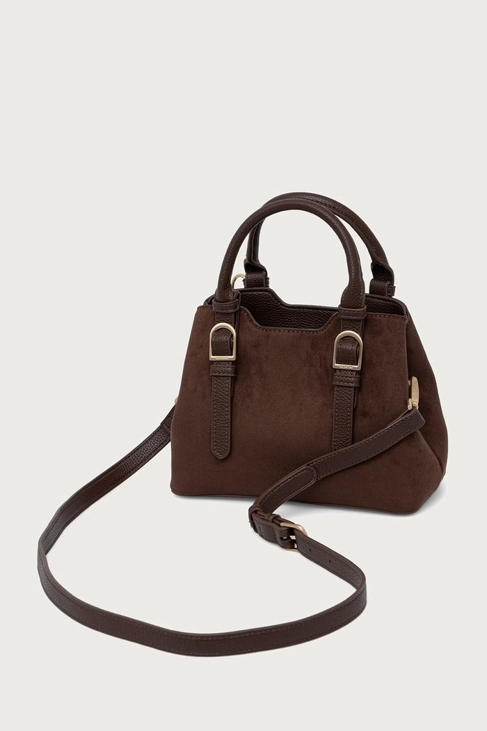 Akcesoria Valentino Bags Torebka crossbody damska z imitacji zamszu WINNIE WINTER VBSABH04 brązowy