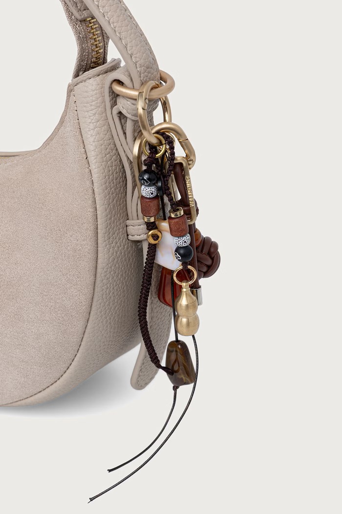 Torebka crossbody damska z imitacji zamszu WINNIE WINTER Valentino Bags VBSABH13 beżowy