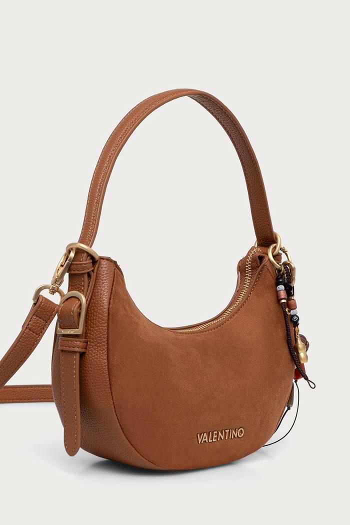 Valentino Bags Torebka crossbody damska z imitacji zamszu WINNIE WINTER VBSABH13 brązowy AW26