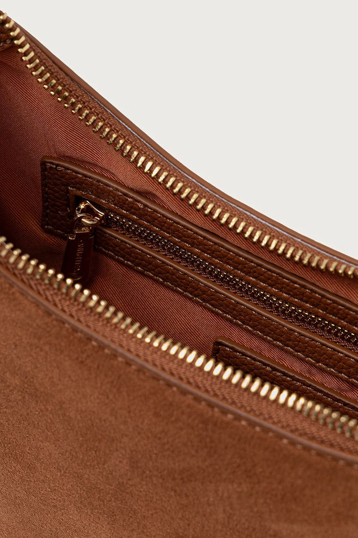 Torebka crossbody damska z imitacji zamszu WINNIE WINTER Valentino Bags brązowy VBSABH13