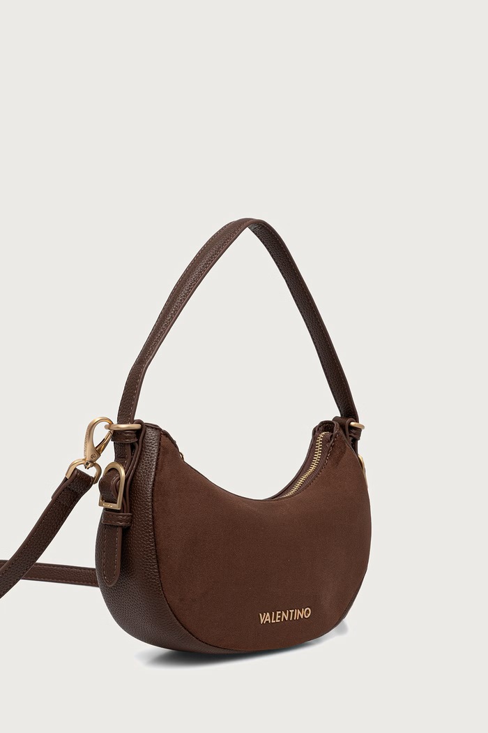 Valentino Bags Torebka crossbody damska z imitacji zamszu WINNIE WINTER VBSABH13 brązowy AW26