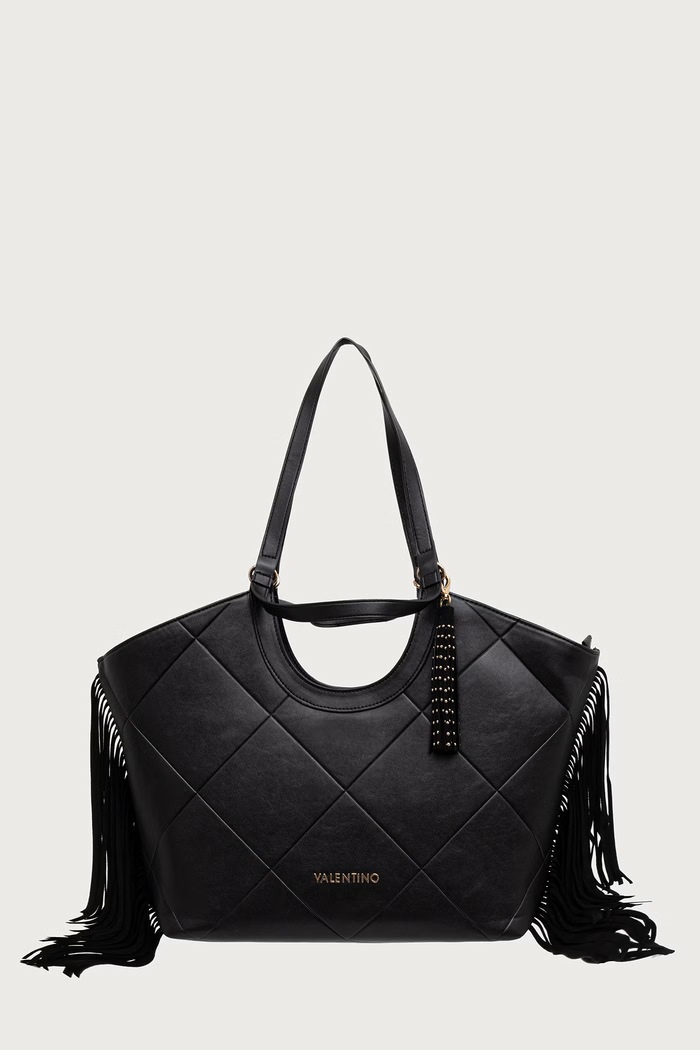 Valentino Bags Torebka shopper damska z imitacji skóry ASTRID czarny VBSAD201