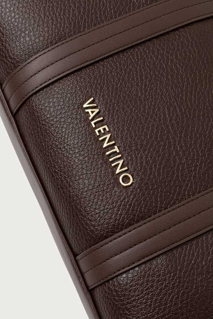 Torebka kuferek damska z imitacji skóry MAURY Valentino Bags VBSADF23 brązowy