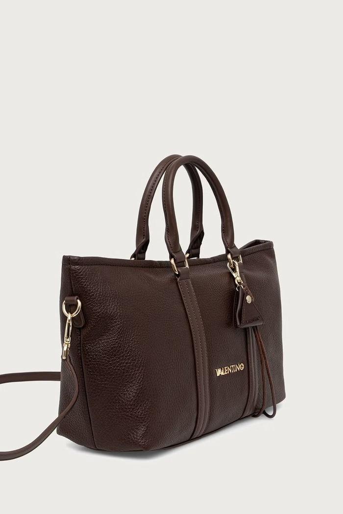 Valentino Bags Torebka shopper damska z imitacji skóry MAURY VBSADF04 brązowy AW26