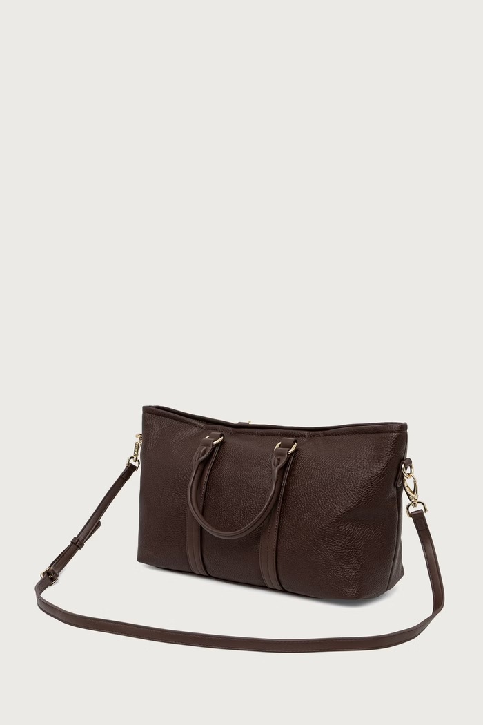Akcesoria Valentino Bags Torebka shopper damska z imitacji skóry MAURY VBSADF04 brązowy