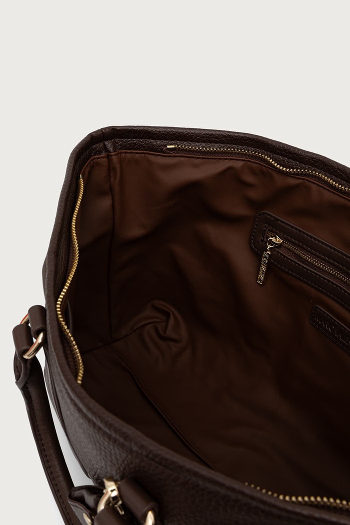 Torebka shopper damska z imitacji skóry MAURY Valentino Bags VBSADF04 brązowy