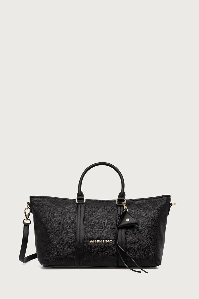 Valentino Bags Torebka shopper damska z imitacji skóry MAURY czarny VBSADF04