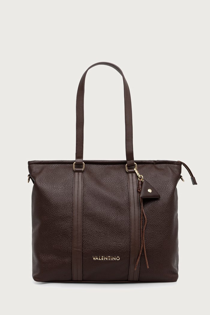 Valentino Bags Torebka shopper damska z imitacji skóry MAURY brązowy VBSADF01