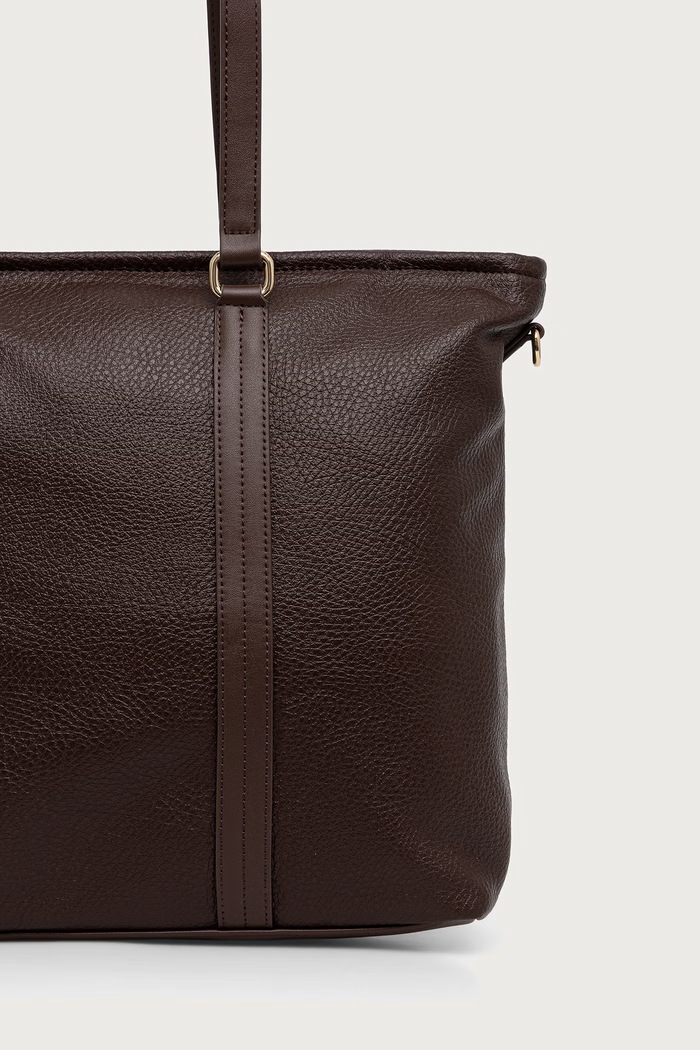 Akcesoria Valentino Bags Torebka shopper damska z imitacji skóry MAURY VBSADF01 brązowy