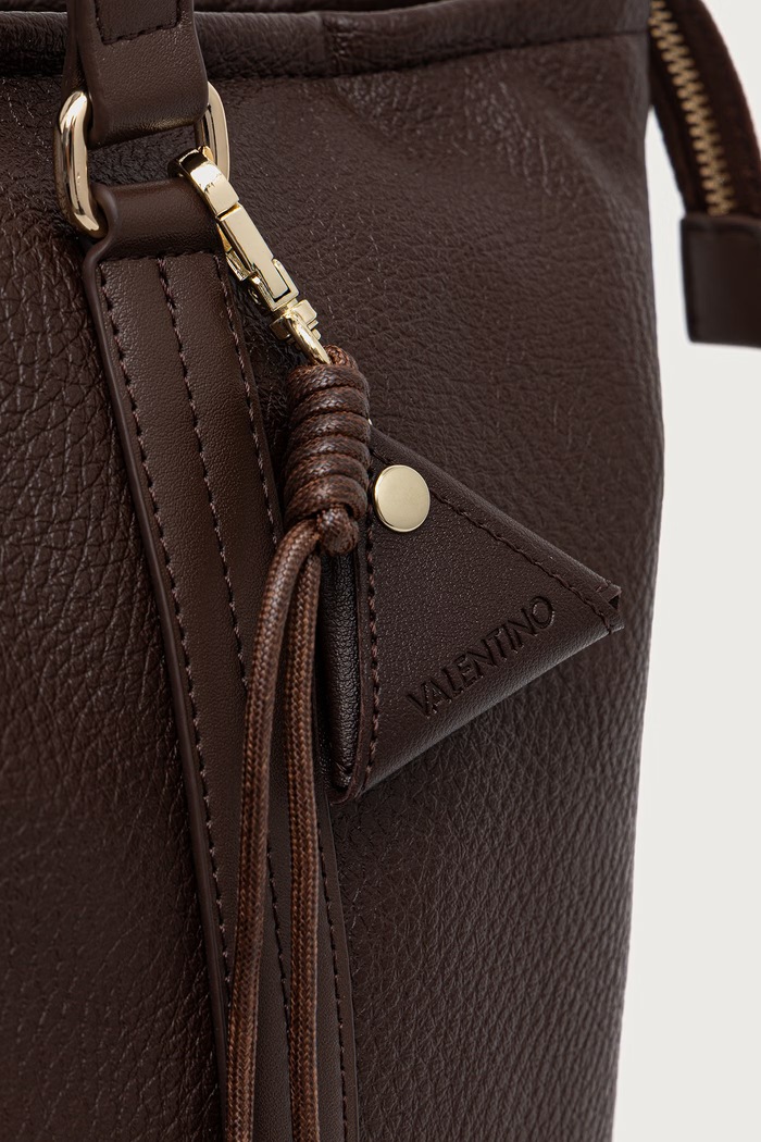 Torebka shopper damska z imitacji skóry MAURY Valentino Bags VBSADF01 brązowy
