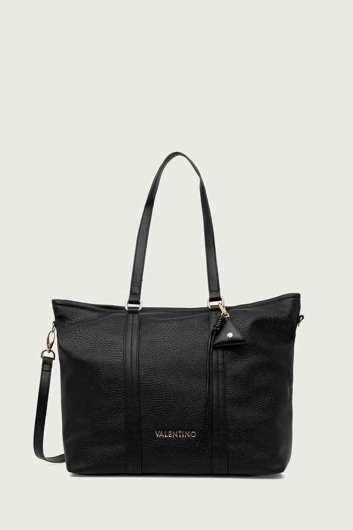 Valentino Bags Torebka shopper damska z imitacji skóry MAURY czarny VBSADF01