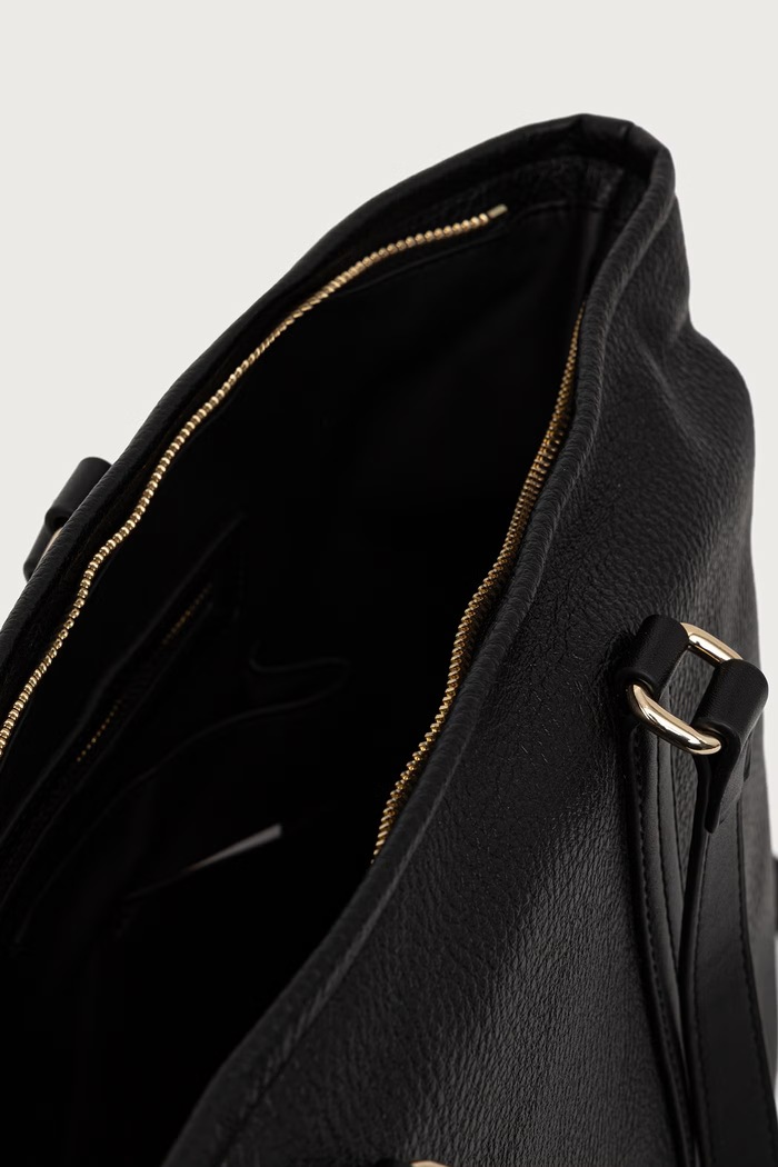 Torebka shopper damska z imitacji skóry MAURY Valentino Bags VBSADF01 czarny