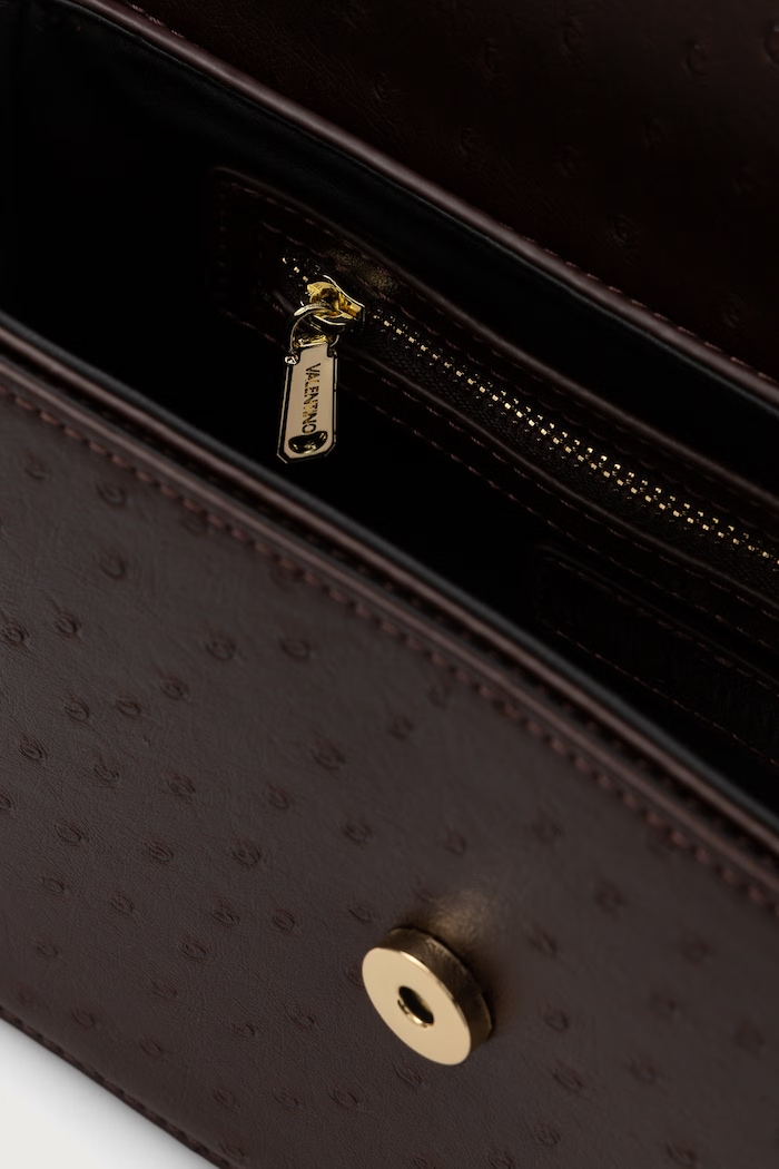 Torebka crossbody damska z imitacji skóry ROSSY RE Valentino Bags brązowy VBSAAY10STR