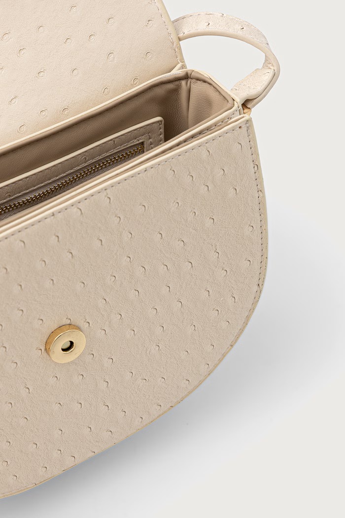 Torebka crossbody damska z imitacji skóry ROSSY RE Valentino Bags beżowy VBSAAY09STR