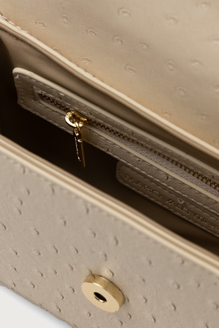 Torebka crossbody damska z imitacji skóry ROSSY RE Valentino Bags beżowy VBSAAY39STR