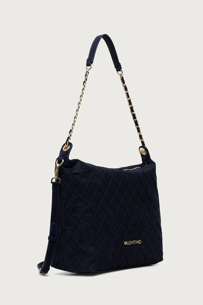Valentino Bags Torebka damska z imitacji zamszu MAKENA VBSA8Y13 granatowy AW26