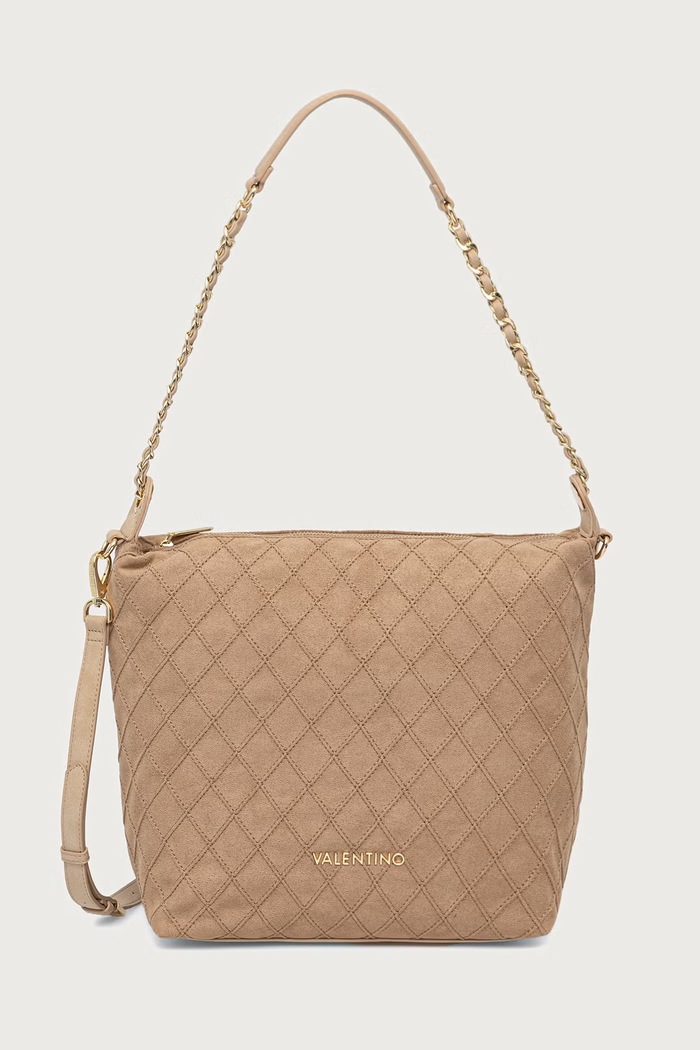 Valentino Bags Torebka damska z imitacji zamszu MAKENA beżowy VBSA8Y13