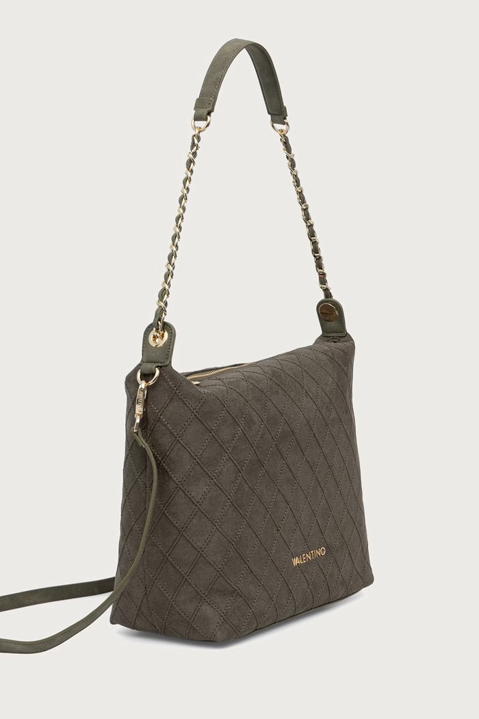 Valentino Bags Torebka damska z imitacji zamszu MAKENA VBSA8Y13 zielony AW26