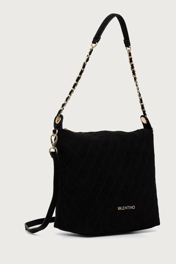Valentino Bags Torebka damska z imitacji zamszu MAKENA VBSA8Y13 czarny AW26