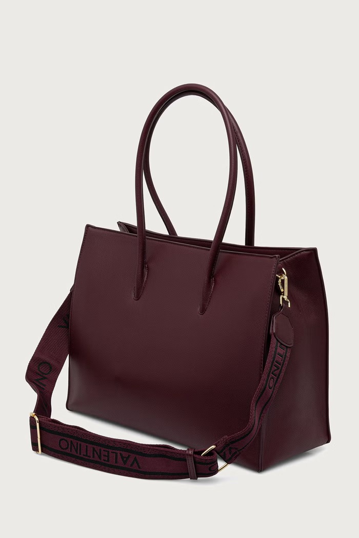 Akcesoria Valentino Bags Torebka shopper damska z imitacji skóry BIANKA RE VBSA9U01 bordowy