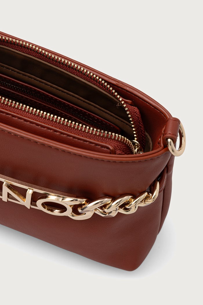 Torebka crossbody damska z imitacji skóry EVELINE Valentino Bags pomarańczowy VBSA5S17