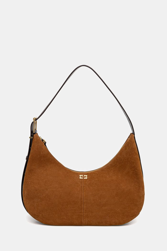 GANNI Hobo чанта тип хобо дамска кафяв C1040024