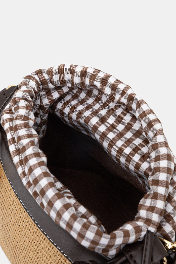 GANNI torebka crossbody damska pleciona Bou Raffia C2080022 beżowy