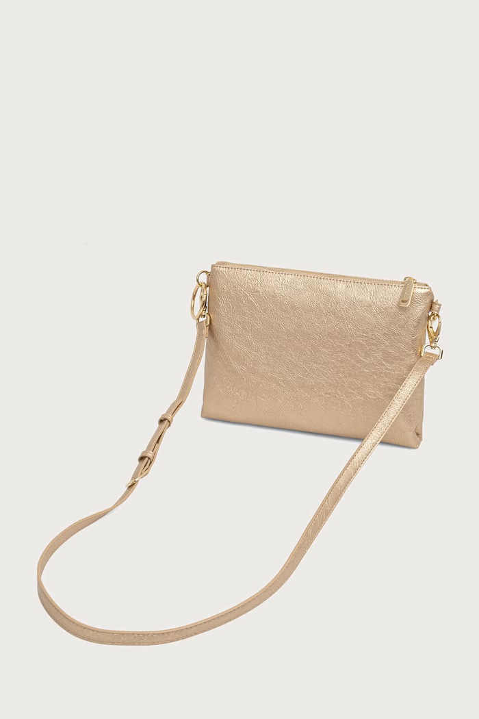 Akcesoria Valentino Bags Torebka crossbody damska z imitacji skóry LUMI VBSA6U13NPK złoty
