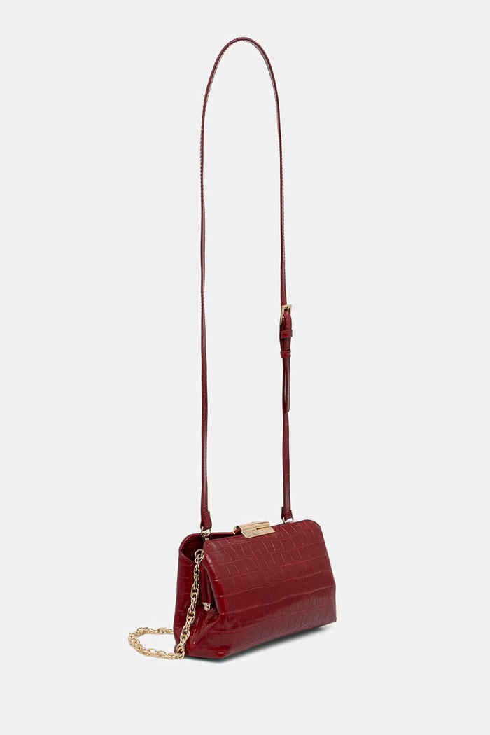 Valentino Bags torebka crossbody damska z imitacji skóry GLACE VBSA8017COC bordowy AW26