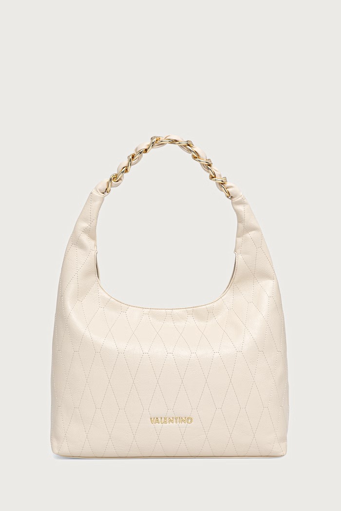 Valentino Bags Torebka hobo damska z imitacji skóry CRYSTELLE beżowy VBSA5Q07
