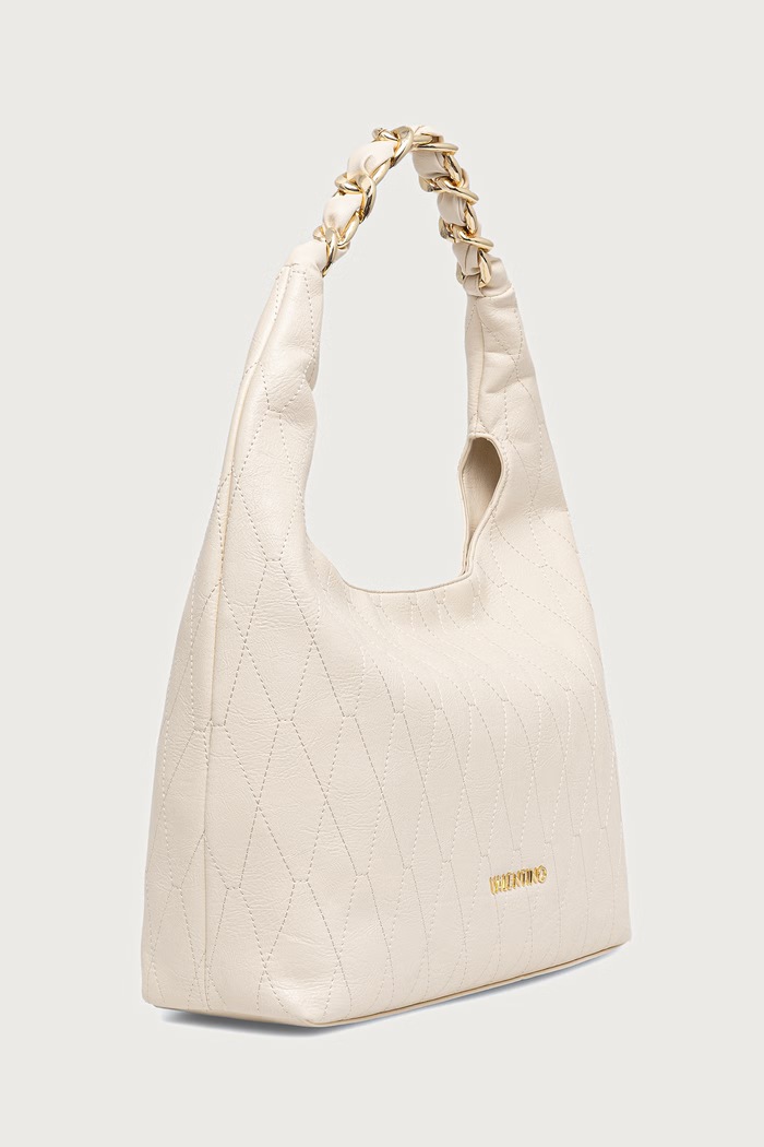 Valentino Bags Torebka hobo damska z imitacji skóry CRYSTELLE VBSA5Q07 beżowy AW26