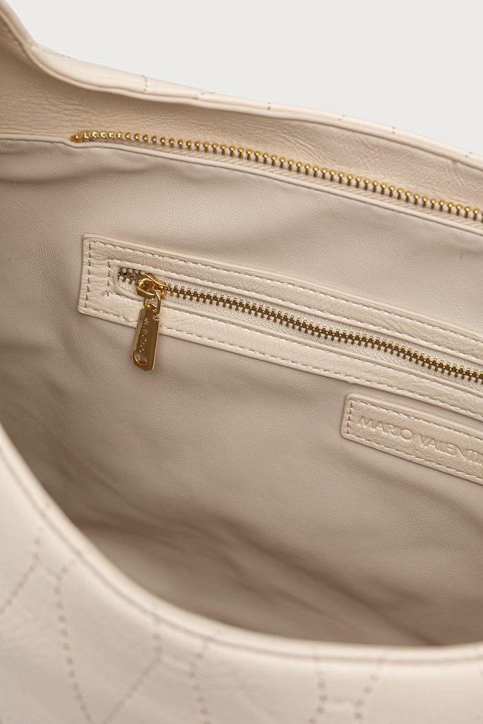 Torebka hobo damska z imitacji skóry CRYSTELLE Valentino Bags beżowy VBSA5Q07