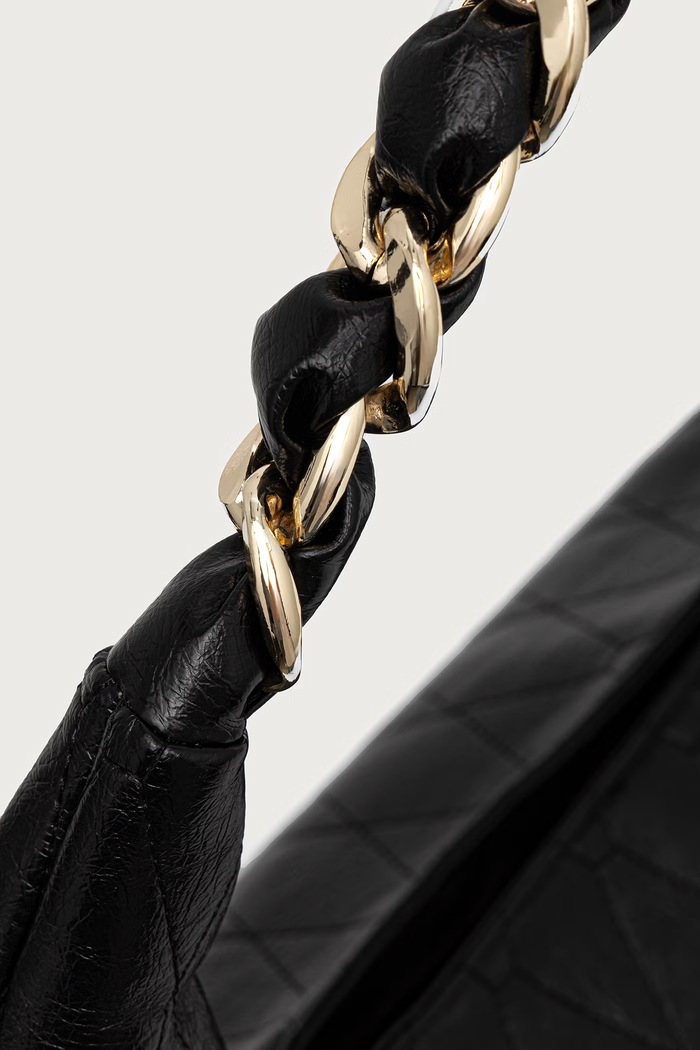 Torebka hobo damska z imitacji skóry CRYSTELLE Valentino Bags VBSA5Q07 czarny