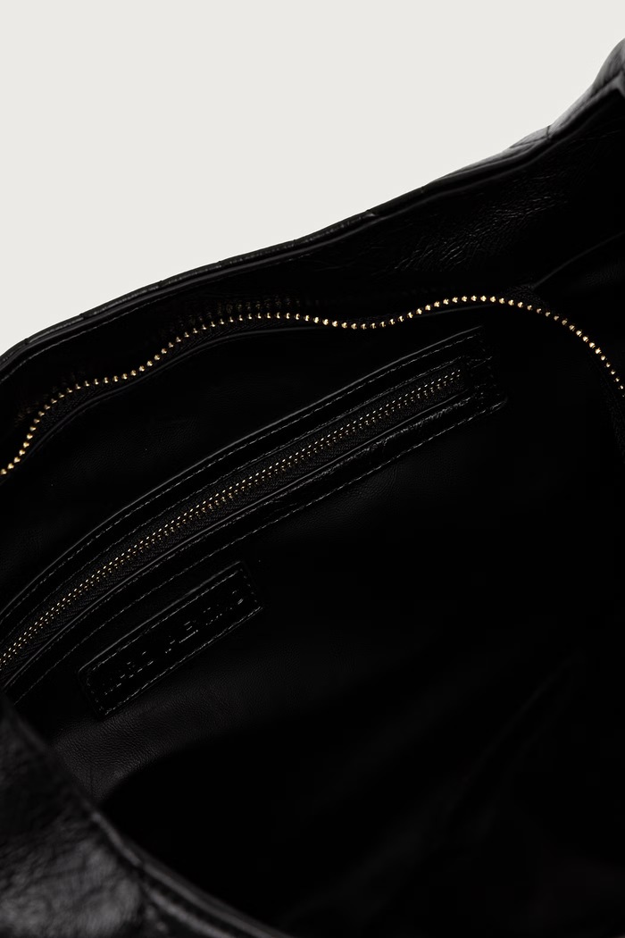 Torebka hobo damska z imitacji skóry CRYSTELLE Valentino Bags czarny VBSA5Q07