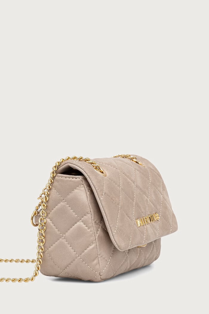 Valentino Bags Torebka crossbody damska z imitacji zamszu OCARINA SUEDE VBSA9B05 beżowy AW26
