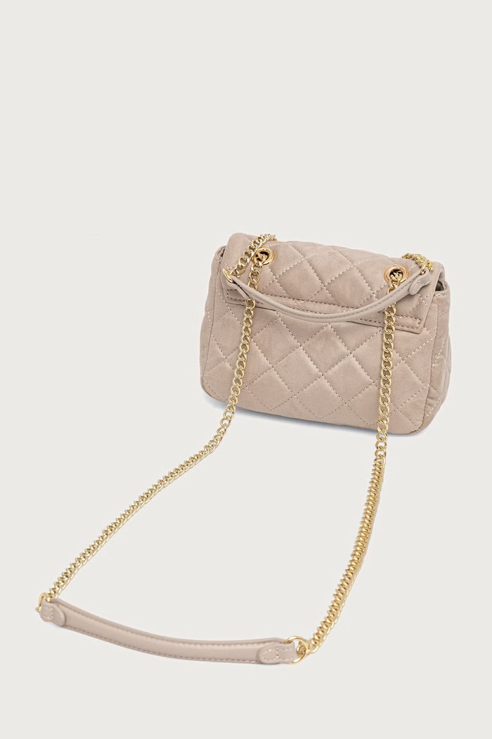 Akcesoria Valentino Bags Torebka crossbody damska z imitacji zamszu OCARINA SUEDE VBSA9B05 beżowy