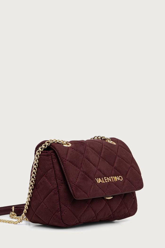 Valentino Bags Torebka crossbody damska z imitacji zamszu OCARINA SUEDE VBSA9B05 bordowy AW26