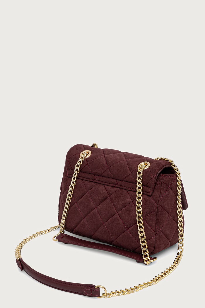 Akcesoria Valentino Bags Torebka crossbody damska z imitacji zamszu OCARINA SUEDE VBSA9B05 bordowy