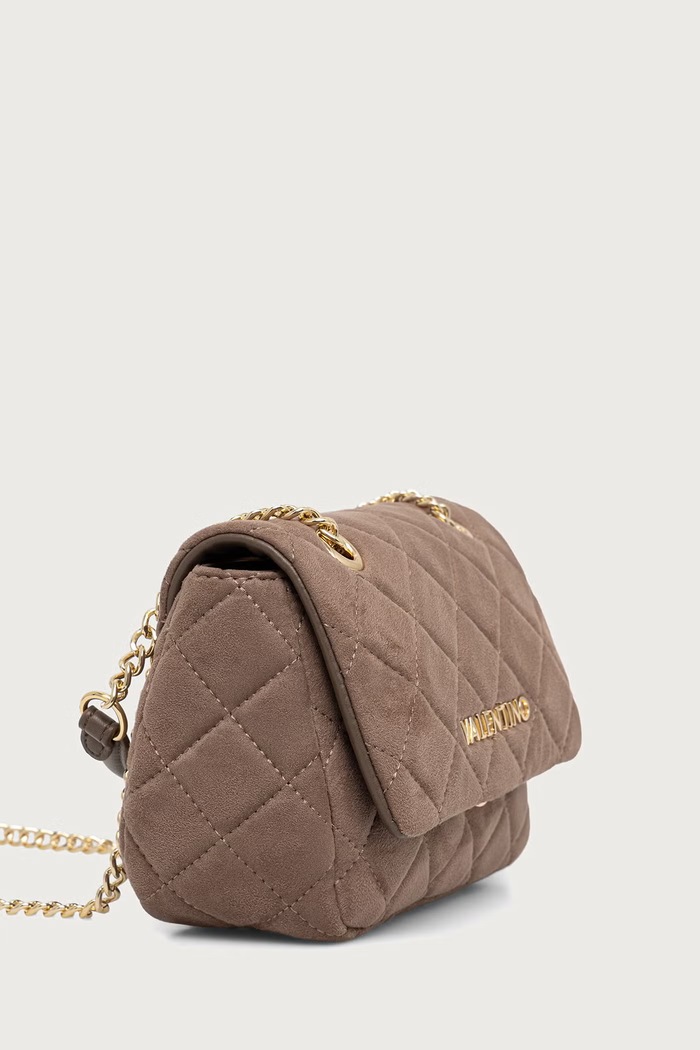 Valentino Bags Torebka crossbody damska z imitacji zamszu OCARINA SUEDE VBSA9B05 brązowy AW26