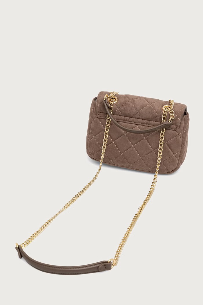 Akcesoria Valentino Bags Torebka crossbody damska z imitacji zamszu OCARINA SUEDE VBSA9B05 brązowy
