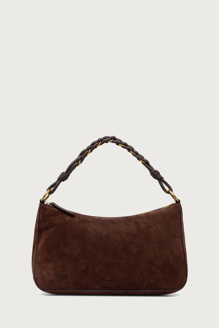 Twinset borsa da donna in camoscio marrone 999TD7013
