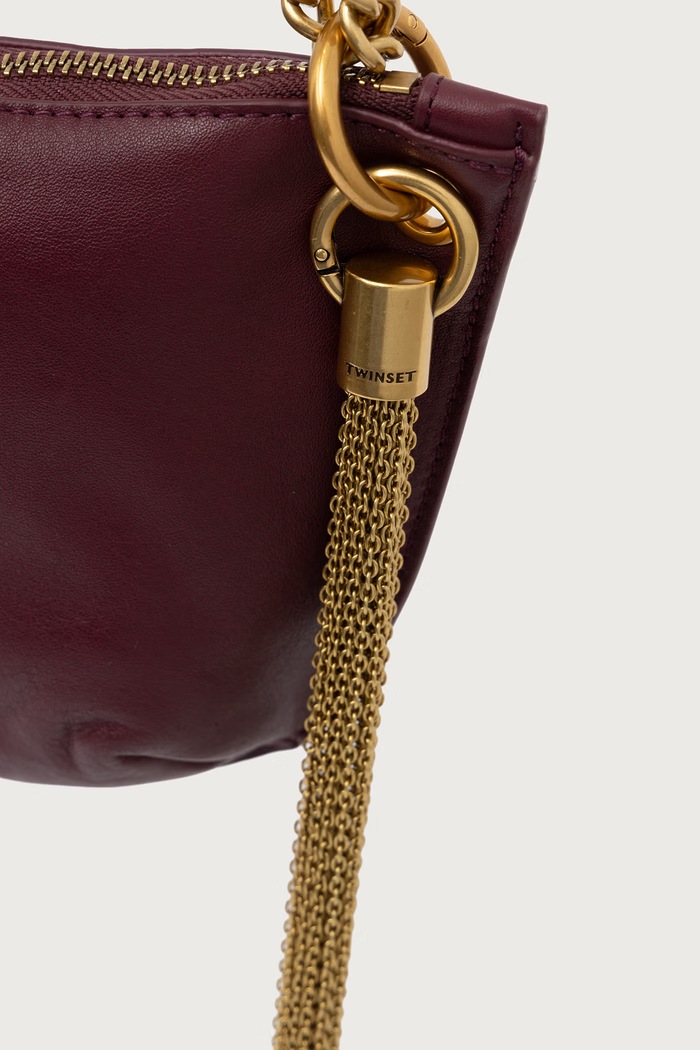 Dodaci Twinset torba za žene kožna 262TD8250 bordo