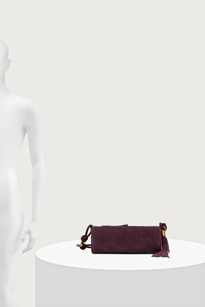 Twinset Torebka damska zamszowa bordowy 262TD8232