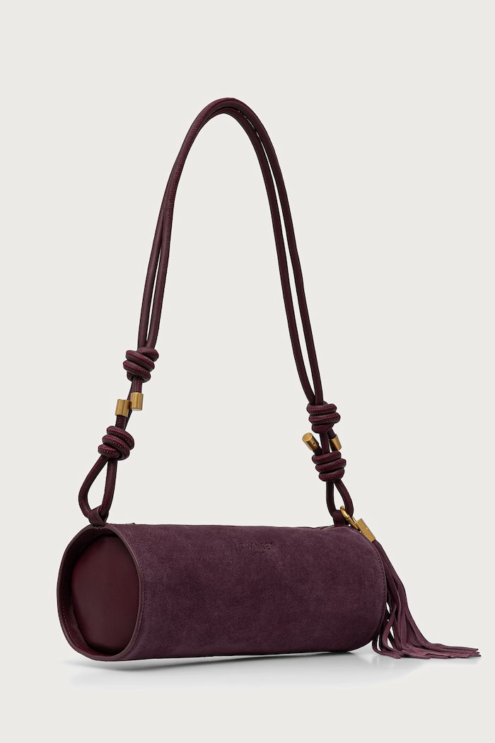 Twinset Geantă pentru femei din piele întoarsă 262TD8232 burgundia AW26